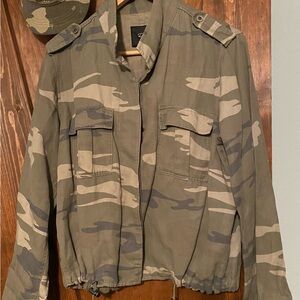 RAILS MAVERICK CAMO BOMBER JACKET IN SAGE